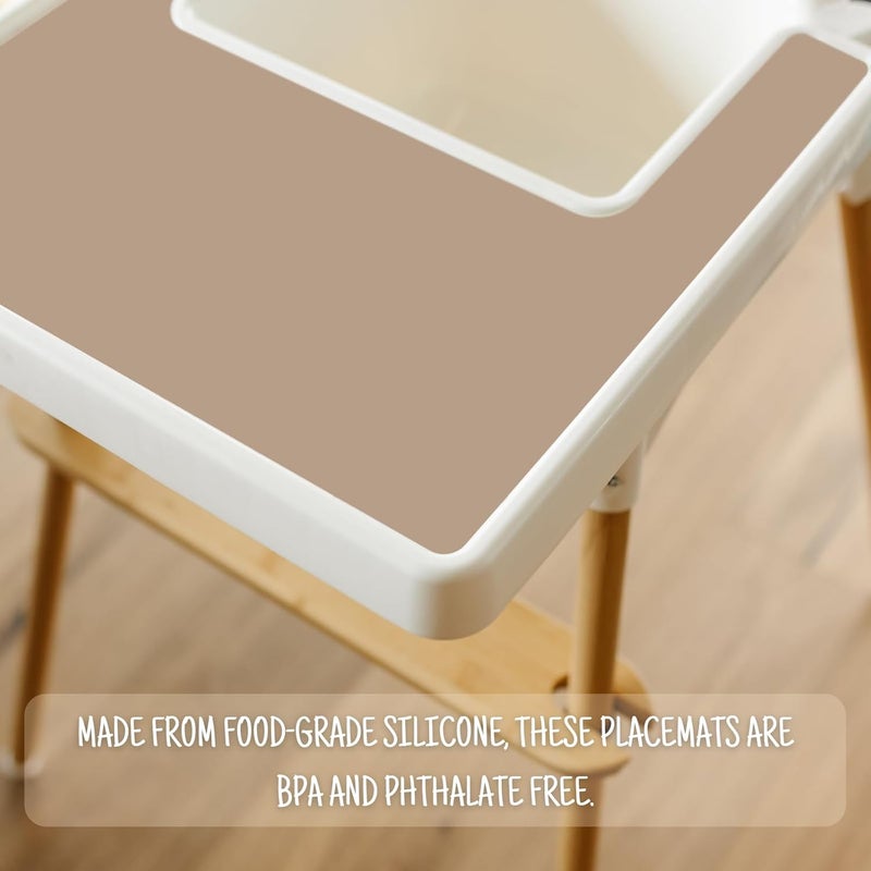 Mintlyfe High Chair Placemat for IKEA Antilop Baby High Chair, 2 Packs Stain Resistant Non-Slip Toddler Silicone High Chair Place Mats Eating Table Mat (Natural/Sage) - Image 3